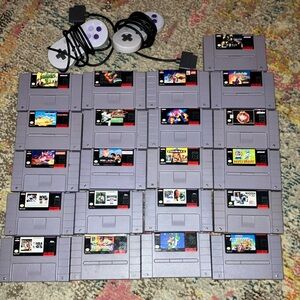 Nintendo Gray SNES Game Cartridge Collection